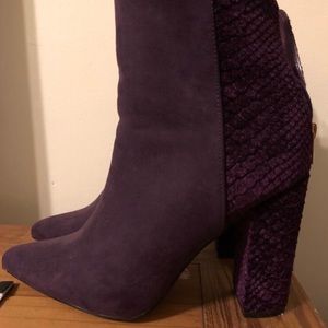 Purple suede fashion bootie